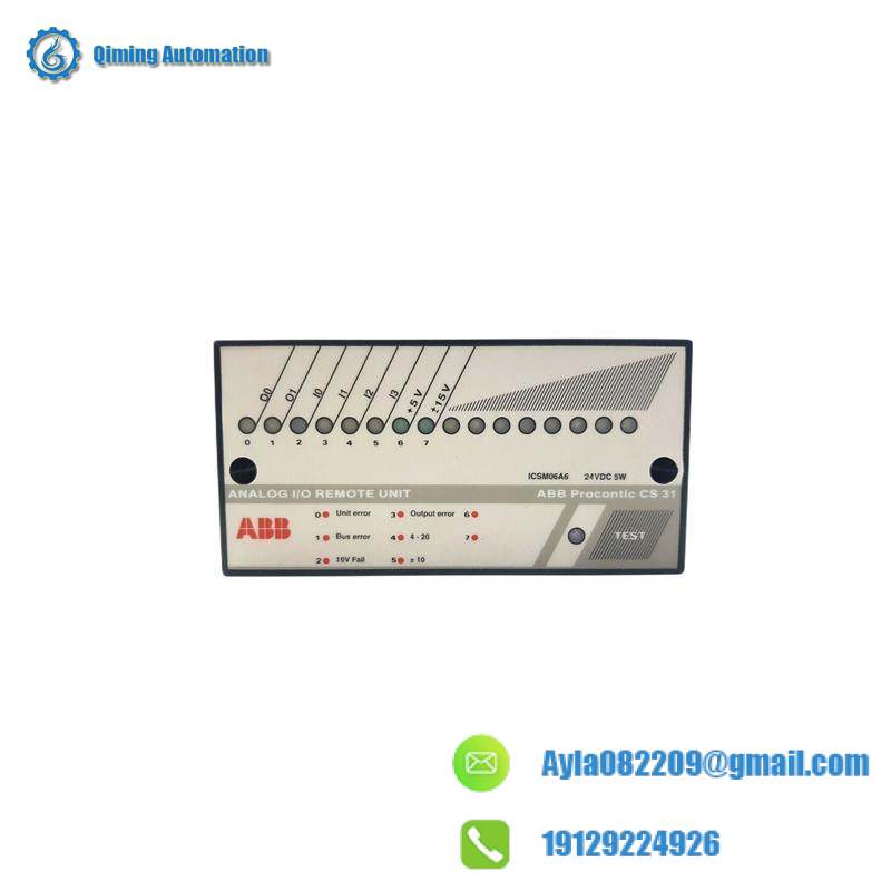 ABB ICSM06A6 FPR3350601R1062 Analog I/O Remote Unit