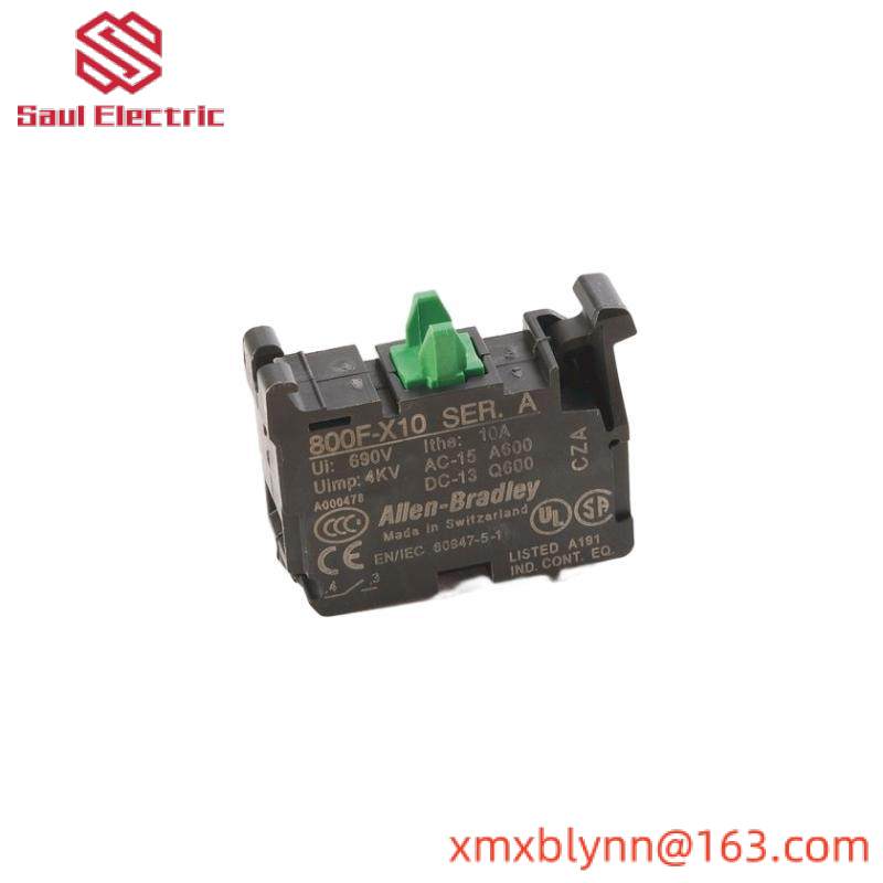Contact Block 800F-X10 Contact Block, 22.5mm, Plastic, 1 Normally Open